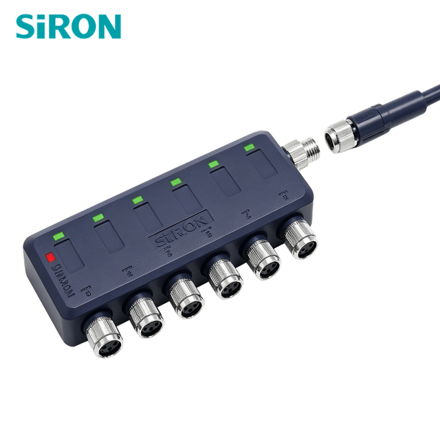 SiRON H422‑8 IP67 Bo&icirc;te de jonction M8 de type divis&eacute; avec indicateur LED